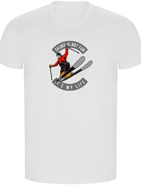 T-shirt à Manches Courtes Skiing Is Not Fun Eco White 3XL