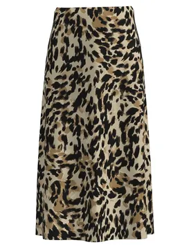 Gonna Midi Pella Black / Aop Leo Print XS