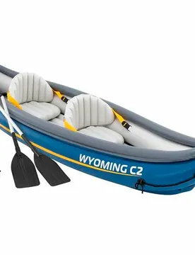 Canoë Gonflable Pour 2 Personnes Wyoming C2 Avec Pagaies 307x89x53 Cm