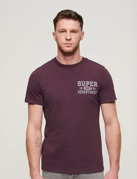 T-shirt à Manches Courtes Athletic College Graphic Fig Purple Slub M