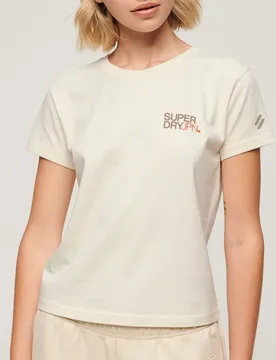 Maglietta A Maniche Corte Sportswear Logo Fitted Rice White L