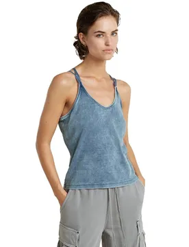Maglietta Senza Maniche Indigo Spaghetti Strap Sun Faded Indigo XS
