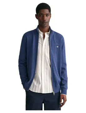 Sweat-shirt Zippé Casual Cotton Dark Jeansblue Melange S