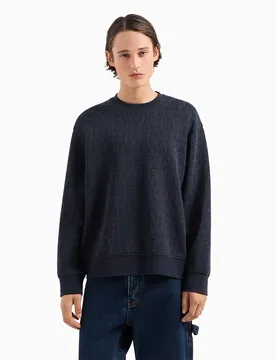 Exchange Sweat-shirt 6dzmjk-zjzgz Navy Lettering Big XL