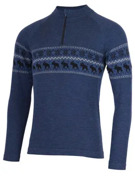 T-shirt à Manches Longues Avec Demi-zip Waron 5169 Blue S-M Homme