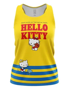 Maglietta Senza Maniche Hello Kitty Sports Yellow / Blue XS