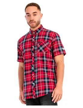 Chemise à Manches Courtes Brixworth Red / Dark Navy / White XL