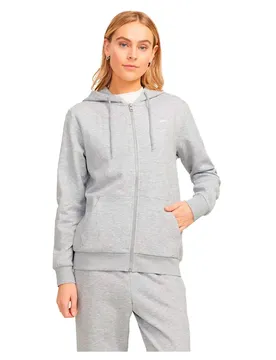 Sweat-shirt à Zip Abbie Rlx Jjxx Light Grey Melange / Bright White Logo L