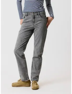 Jeans A Vita Alta Kizza Mom Lmtd Light Grey Denim 10 Anni