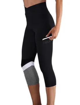 Leggings 7/8 Line Pocket Hw Black Grey S