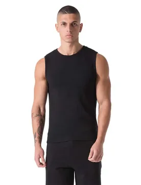 T-shirt Sans Manches Canotta Jersey Strechech Gym Black XL