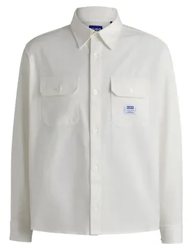 Hugo Chemise à Manches Longues Ekynone 10260730 Blue Open White M