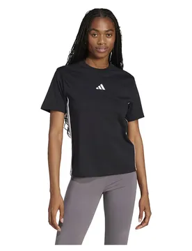 T-shirt à Manches Courtes Essentials 3 Stripes Cotton Black / White 2 M