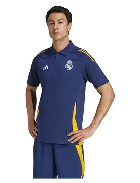 Polo à Manches Courtes Real Madrid Tiro 24 Competition Team Navy Blue 2 / Crew Orange / Glow Blue XS