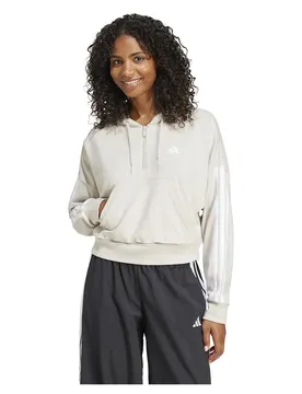 Sweat à Capuche Essentials 3 Stripes French Terry Wonder Alumina / White L