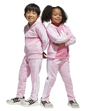 Tuta Seasonal Essentials Tiberio 3 Stripes Fleece True Pink / White / Clear Pink 5-6 Anni