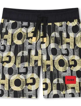 Hugo Pantaloncino Da Bagno G00330 Black / Yellow 8 Anni