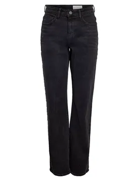 Jeans A Vita Alta Monica Straight Black Denim 26