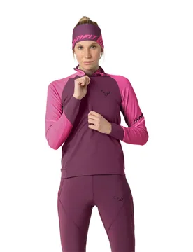 T-shirt à Manches Longues Avec Demi-zip Alpine Magenta M