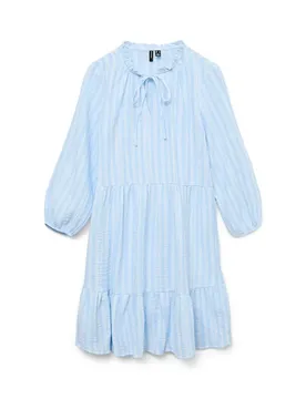 Robe Midi à Manches Longues Nanna Airy Blue / Snow White L
