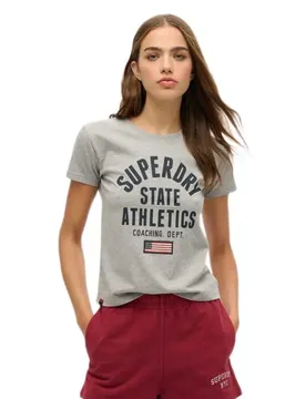 T-shirt à Manches Courtes Ath Graphic Fitted Grey Marl L