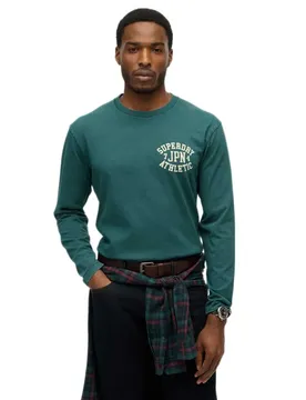 T-shirt à Manches Longues Athletic Ess Dark Pine Green S