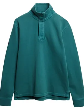 Felpa Cotton Classic Pique Henley Washed Green S