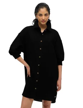 Chemise à Manches 3/4 Ibiza Longline Beach Black M