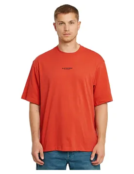T-shirt à Manches Courtes Overdyed Center Chest Boxy Light Antic Red L