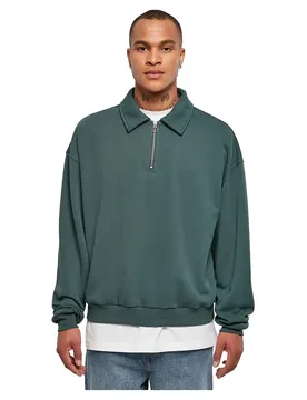 Sweat à Demi-zip Shirt Collar Bottle Green M