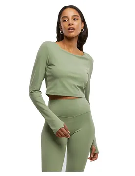 Haut à Manches Longues Sports Matcha Green S