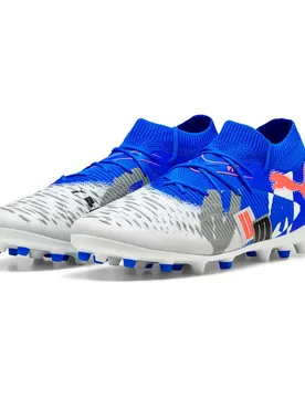 Chaussures De Football Future 8 Match Forever Mg Puma White / Ultra Blue / Feather Grey / Puma Black / Glowing Red EU 44 1/2