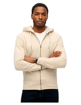 Felpa Con Zip Essential Logo Light Stone Beige S