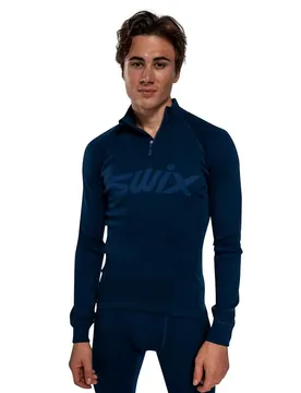 T-shirt à Manches Longues Avec Demi-zip Racex Merino Dark Navy XL