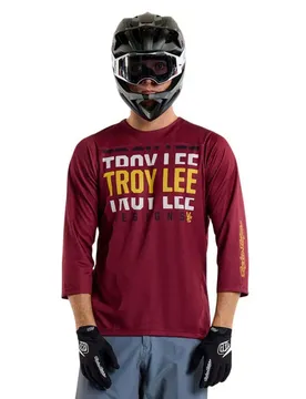 Troy Designs Maglia A Maniche 3/ Da Enduro Ruckus Spun Oxblood