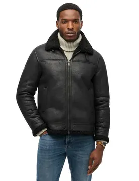 Veste En Cuir Aviator Black 2XL Homme