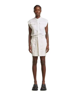 Robe Courte Sans Manches Pocket Light Chalk Gd XS