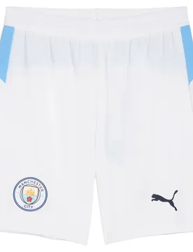 Short Manchester City Fc 25/26 Replica White / Team Light Blue 2XL
