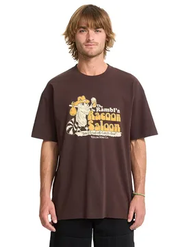 T-shirt à Manches Courtes Racoon Loose Fit Cacao L