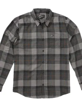Chemise à Manches Longues Early Bird Flannel Charcoal M
