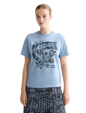 T-shirt à Manches Courtes Artwork Regular Fit Faded Denim XS