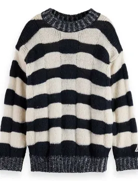 Maglione Loose-fit Chunky Striped Sky Captain 8 Anni