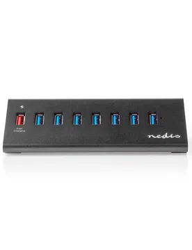 Hub Usb Uhubup3810bk Micro-b F-usb-a F 8 Ports Qc3.0/usb 3.2 Gen 1 Alimenté 5gbps Anthracite One Size unisex