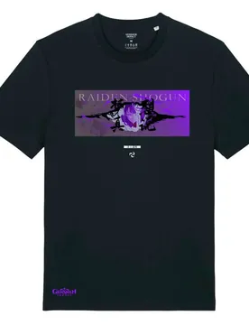 T-shirt à Manches Courtes Genshin Impact Raiden Shogun Plane Of Euthymia Black L unisex