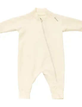 Tuta A Maniche Lunghe Nibba Merino Baby Raw White 9 Mesi