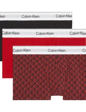 Boxers Lv00nb56 Trunk 3 Unità Black / Seamless Emblem / Dark Berry / Ad XL