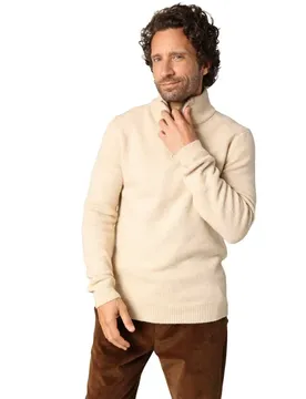 Pull à Demi-zip Galileo Ivory S Homme