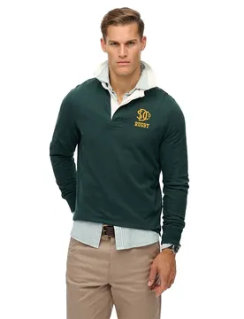 Polo à Manches Longues Vintage Athletic Rugby Enamel Green S