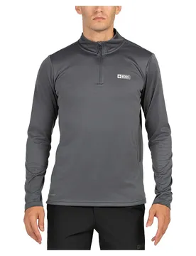 T-shirt à Manches Longues Avec Demi-zip Portu Anthracite M