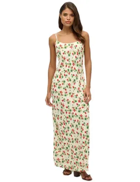 Vestito Lungo Senza Maniche Bias Cut Maxi Slip Strawberry L